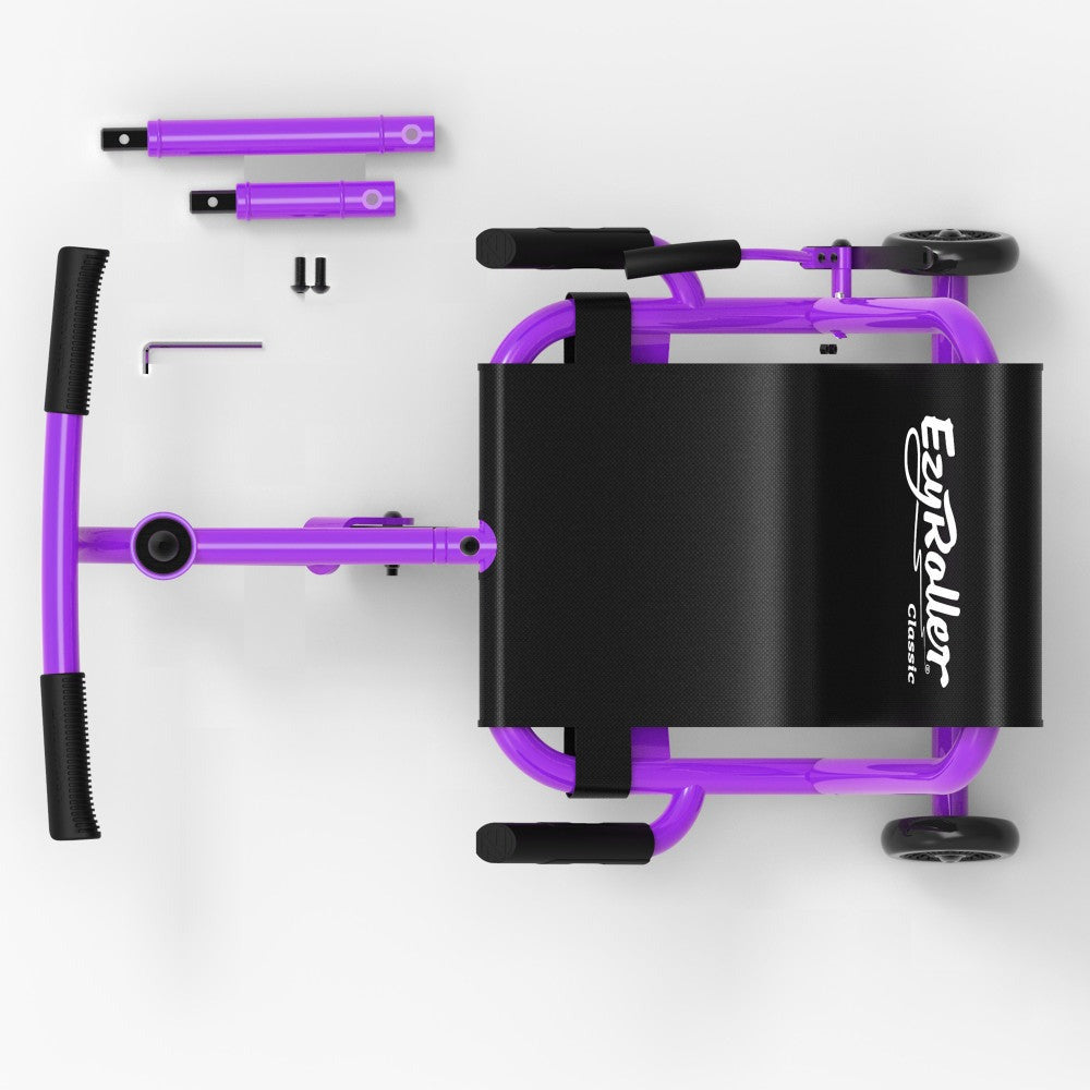 EzyRoller Classic - Purple - Ride-On Scooter for Kids, 154lb Capacity