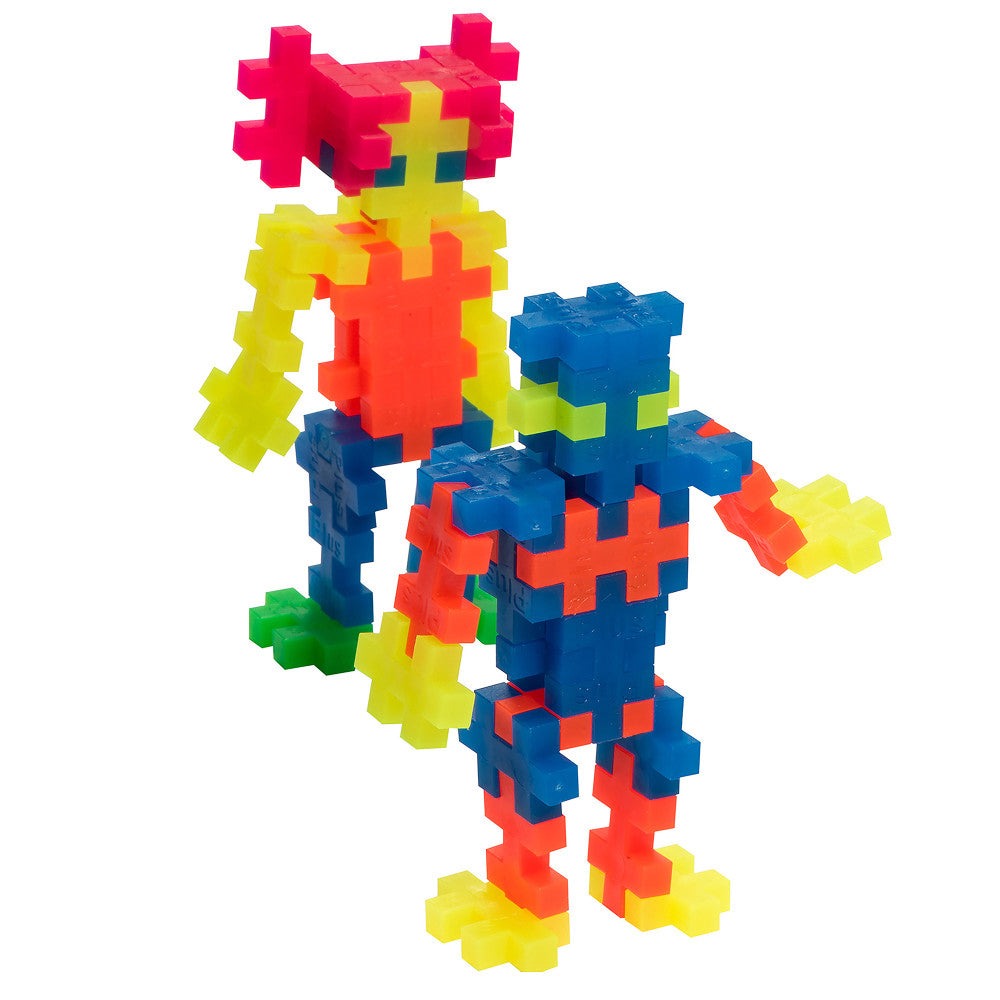 Plus-Plus Super Tube - 500-Piece Neon Mix Building Set - Ages 5+