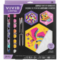 Hexagon Shape Retro 70s Paint By Number 3-Pack Canvas Kit