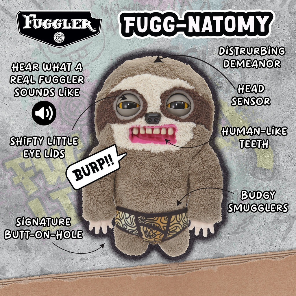 Fuggler Sickening Sloth Puppetronic Interactive Plush Toy, 12-Inch