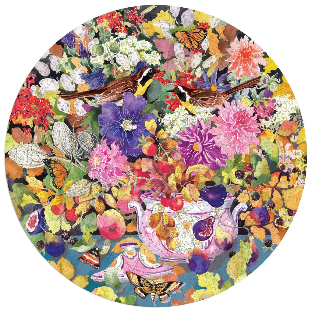 Piece&Love Autumn Bouquet - 500 pc Round Jigsaw Puzzle