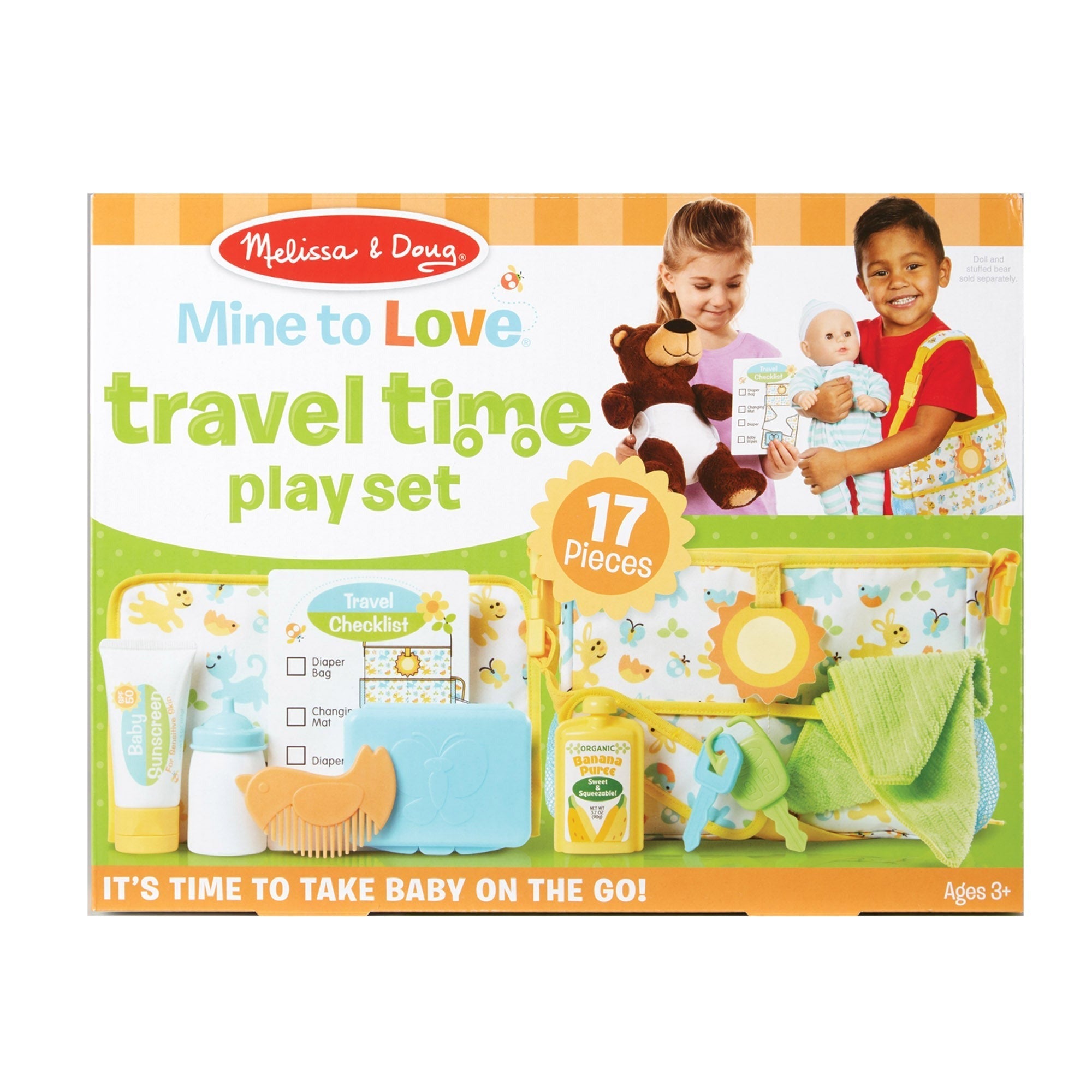Melissa & Doug Mine to Love Diaper Bag Doll Travel Playset