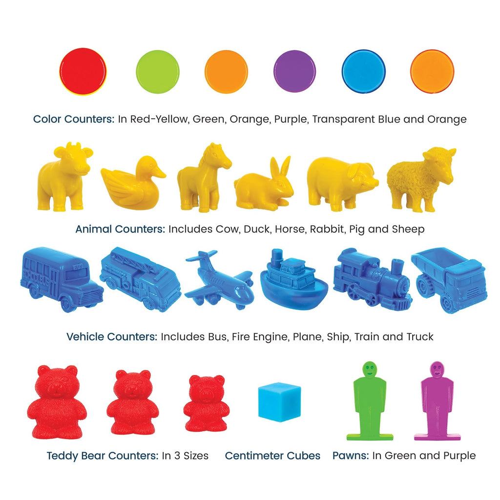 Junior Learning Counters Multi-Pack - 555 Piece Colorful Math & Learning Set