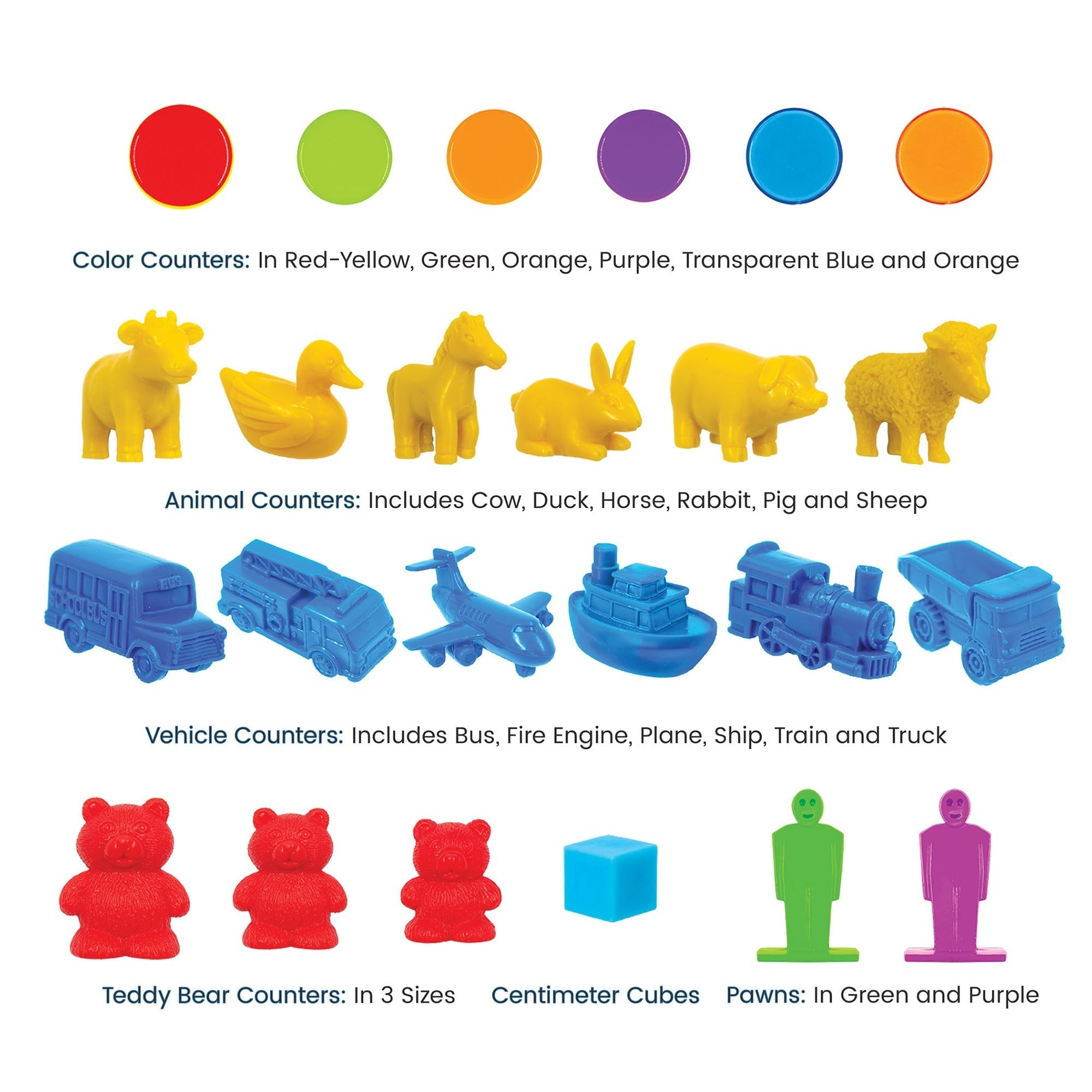 Junior Learning Counters Multi-Pack - 555 Piece Colorful Math & Learning Set