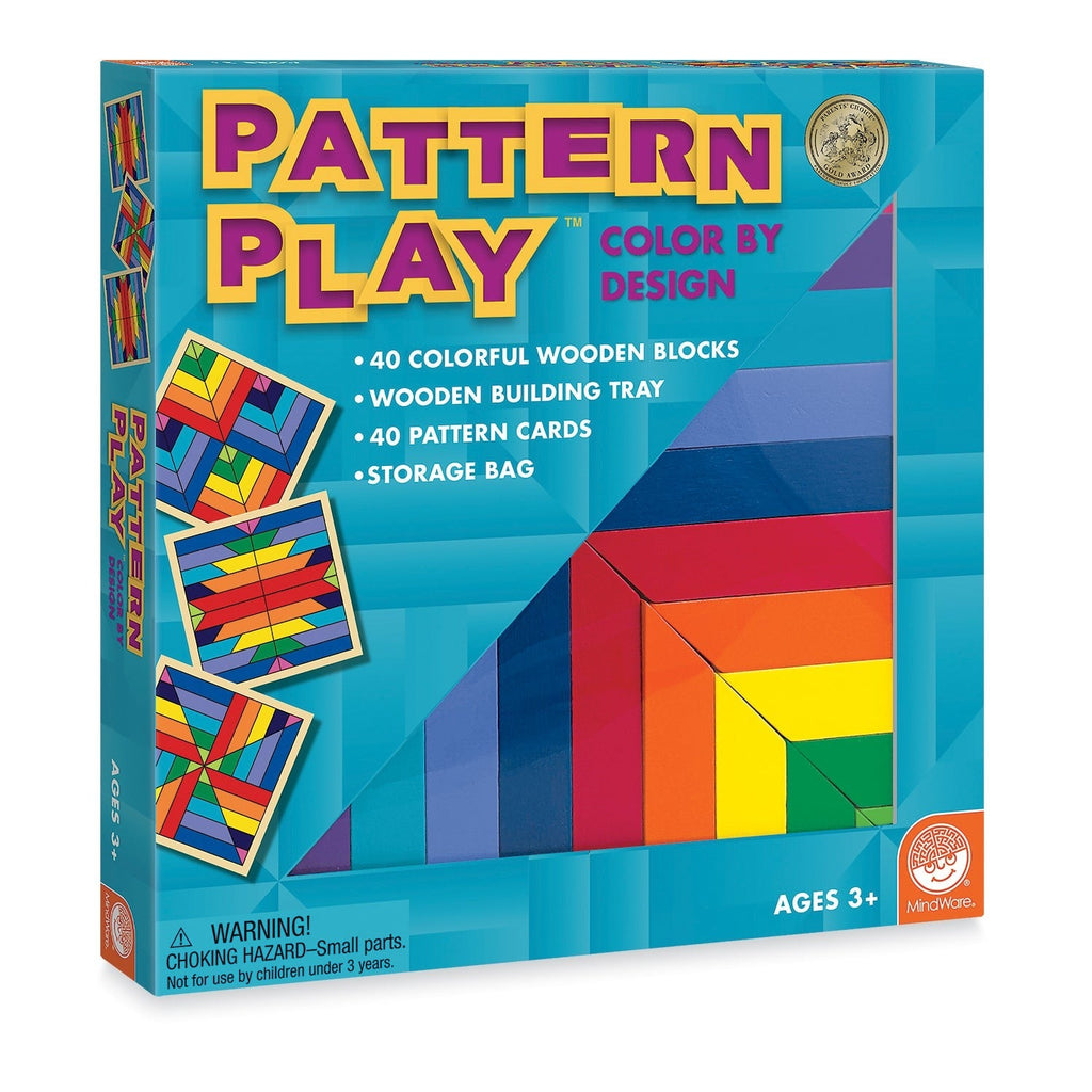 MindWare Pattern Play Colorful Wooden Block Set - 40 Pieces