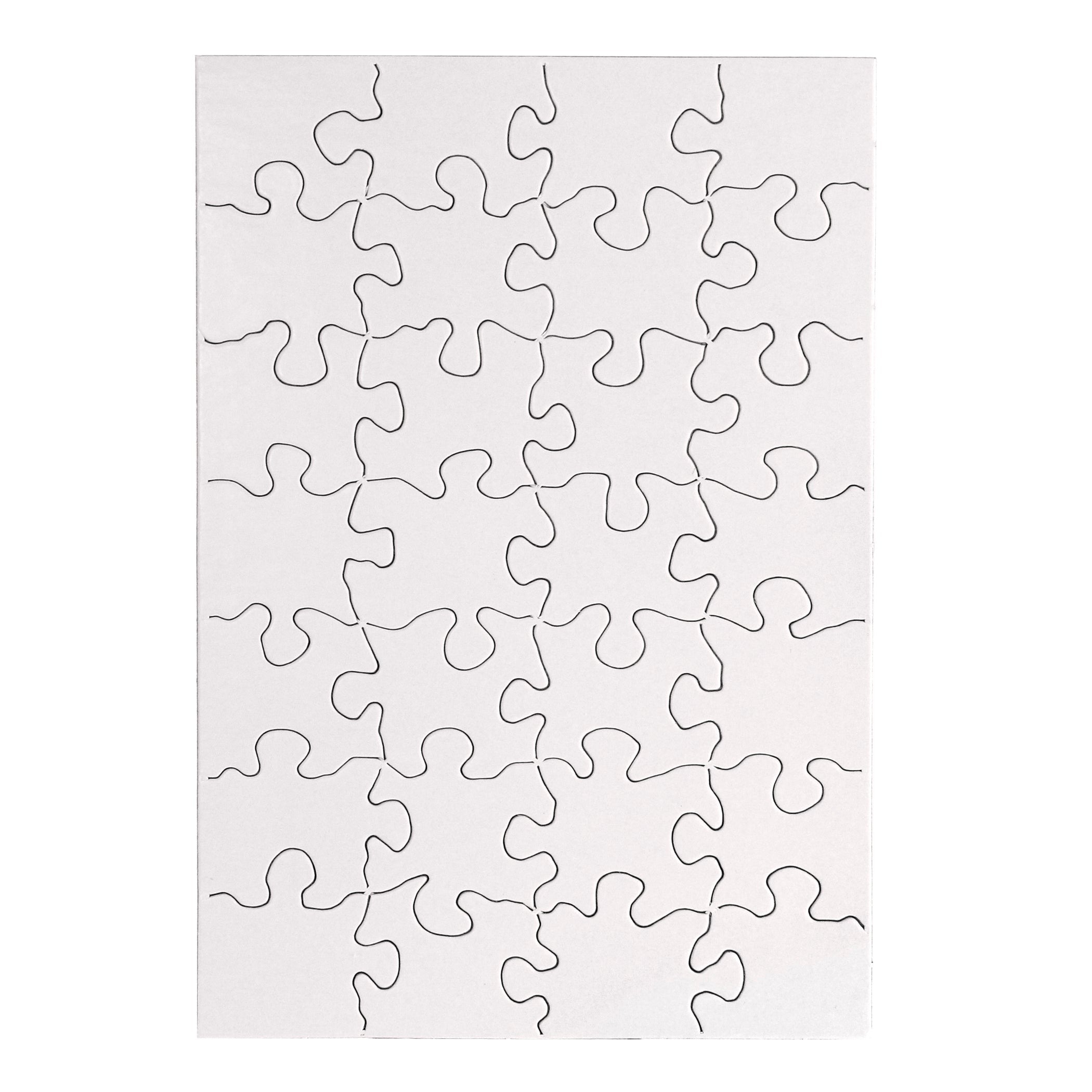 Hygloss Create-Your-Own 28-Piece Rectangle Puzzle - 24 Pack