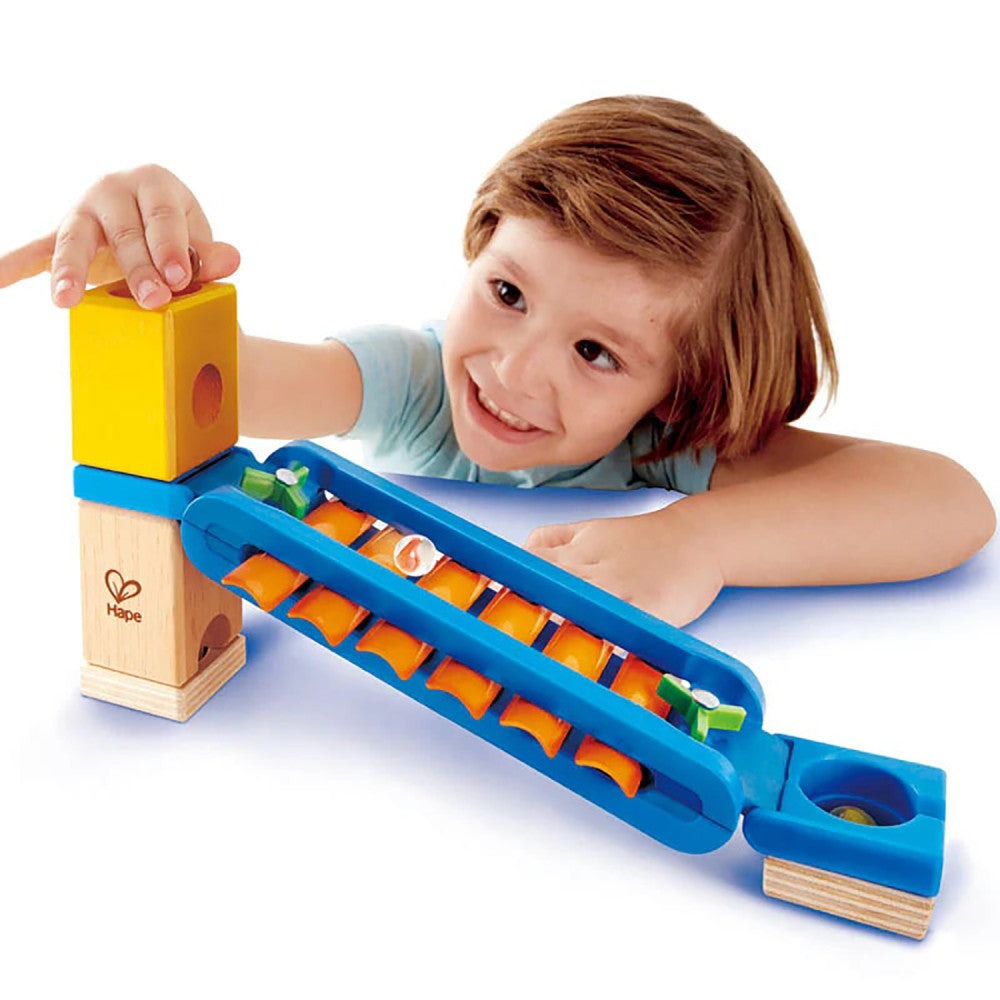 Hape Quadrilla 15-Piece Sonic Playground Marble Run with Xylophone Rail