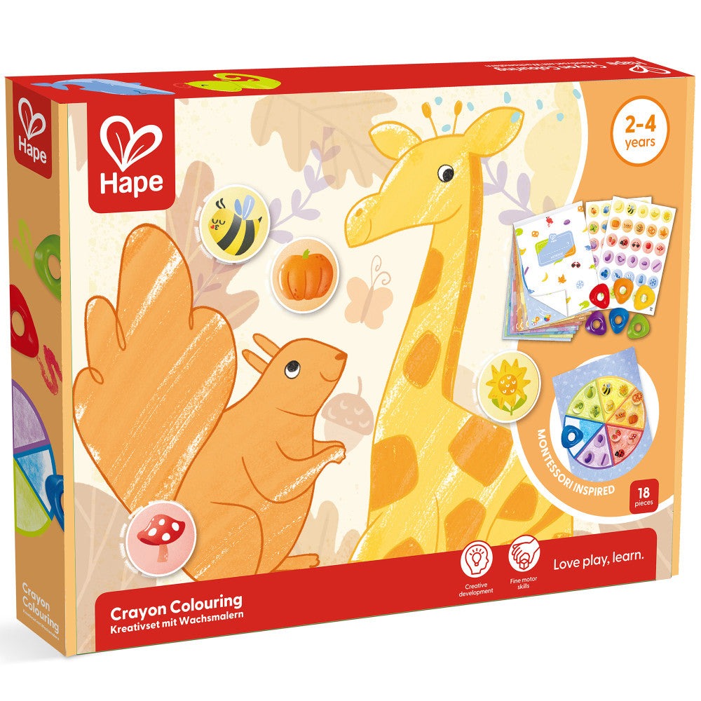 Hape Animal & Nature 18pc Crayon Coloring Art Set