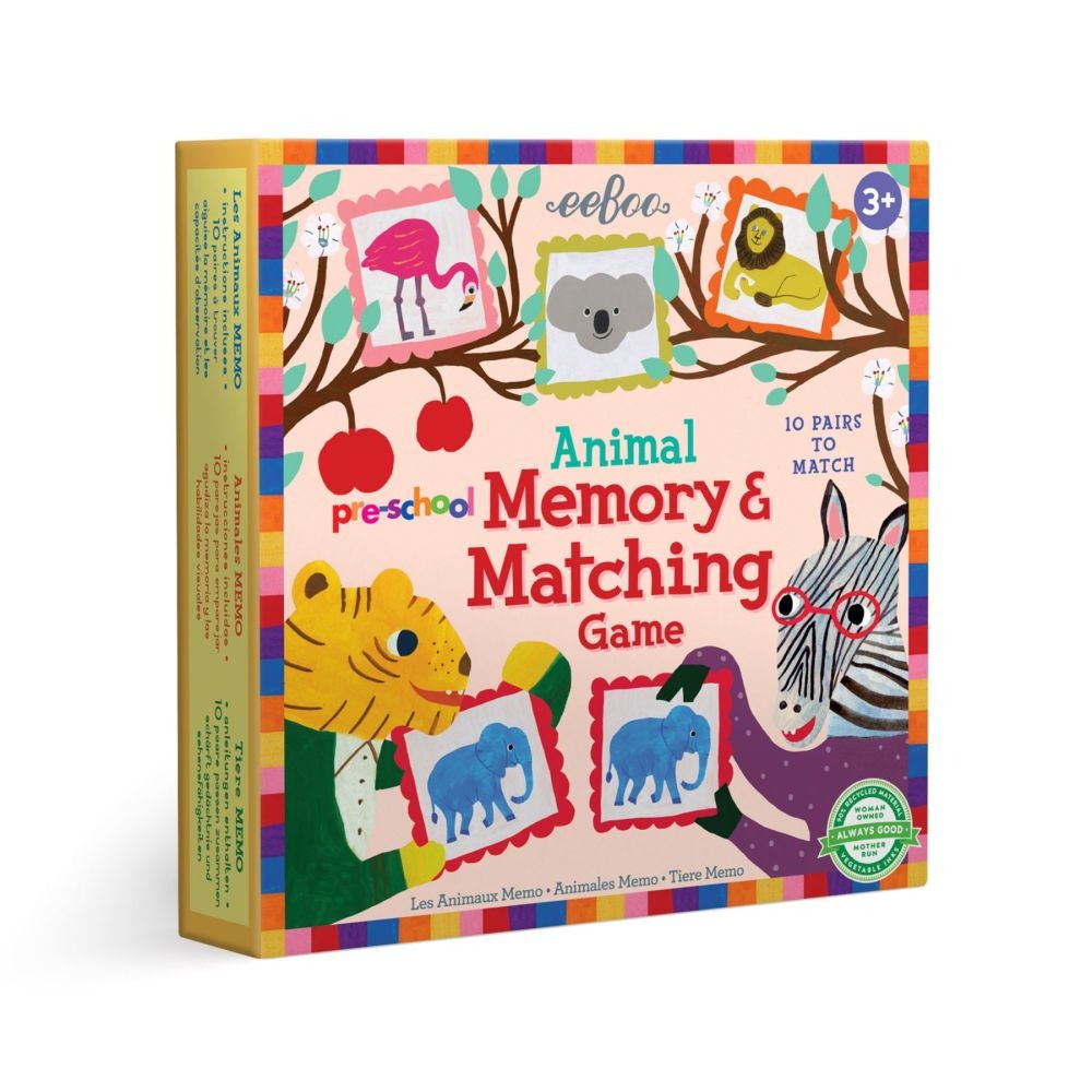 eeBoo Pre-School Animal Memory Matching Game - Educational Toy