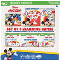 Disney Mickey Mouse 6-In-1 Wooden Learning Games Set With Bilingual Flashcards