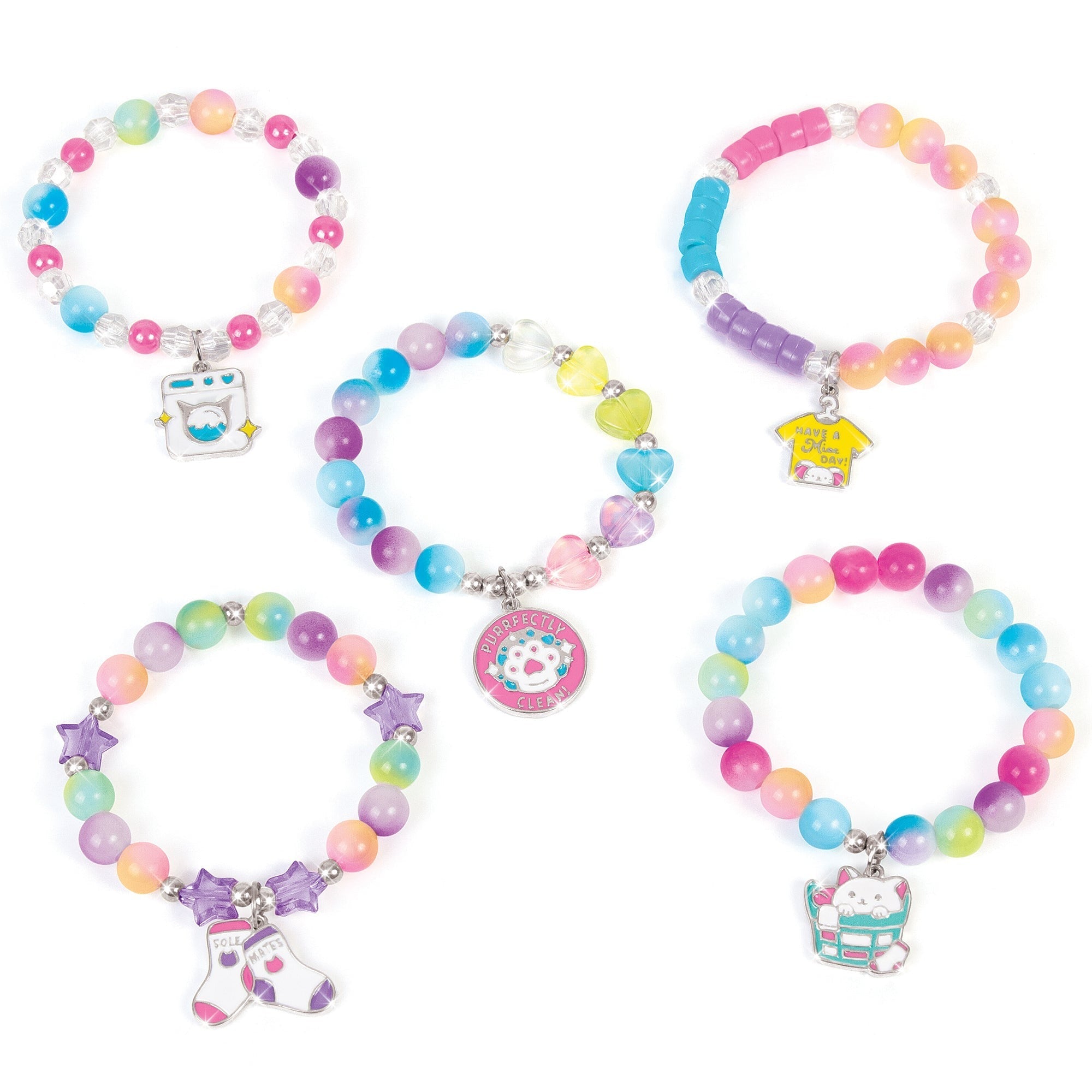 MIR Magical Cat Bead Washing Bracelet Kit - Pink & Purple