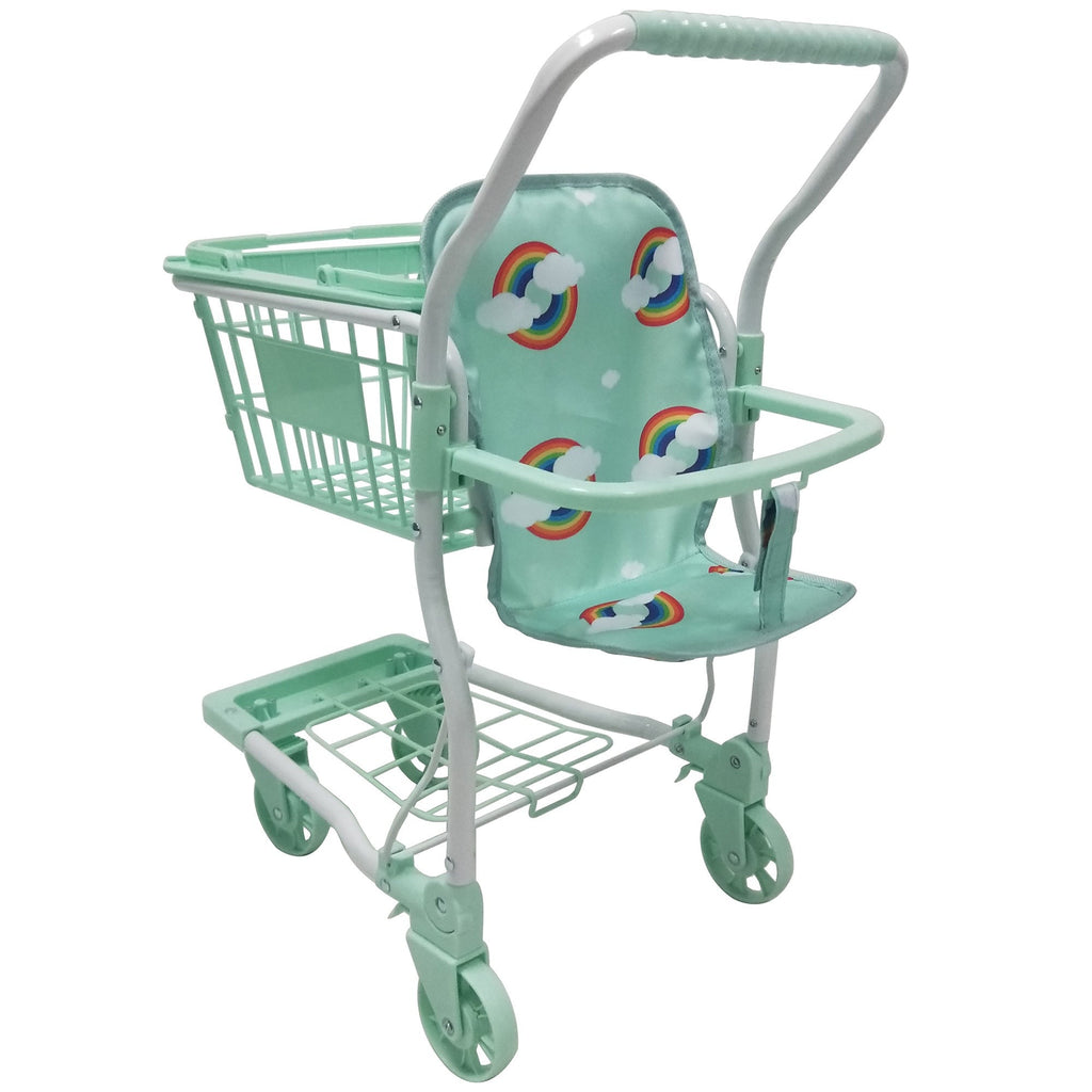 Roma Rupert Shopping Trolley With Removable Basket - Mint
