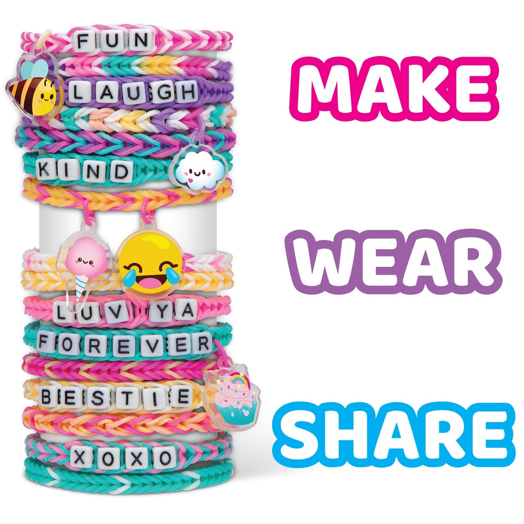 Rainbow Loom Forever Friends 3000-Piece Rubber Band Bracelet Kit With Charms And Alpha Beads