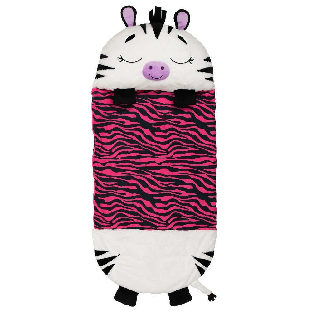 Happy Nappers Zinnia Zebra 66 inch Plush Pillow & Sleepy Sack - Kids 7+