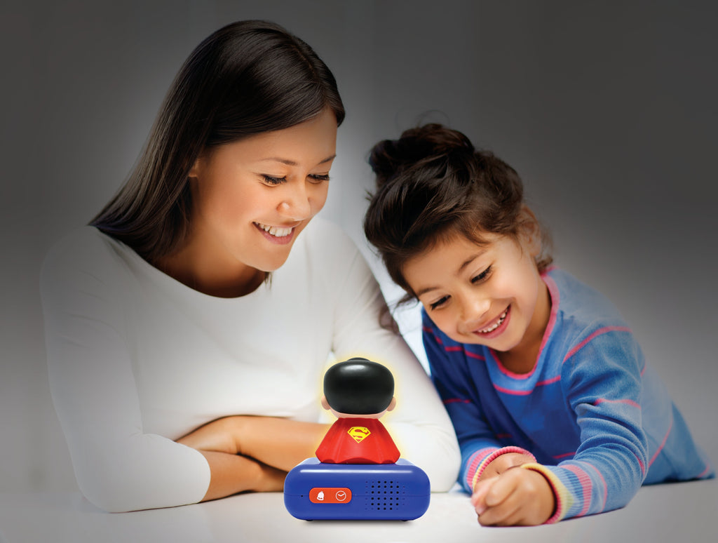 Superman-Themed Night Light and Sound Alarm Clock - Blue