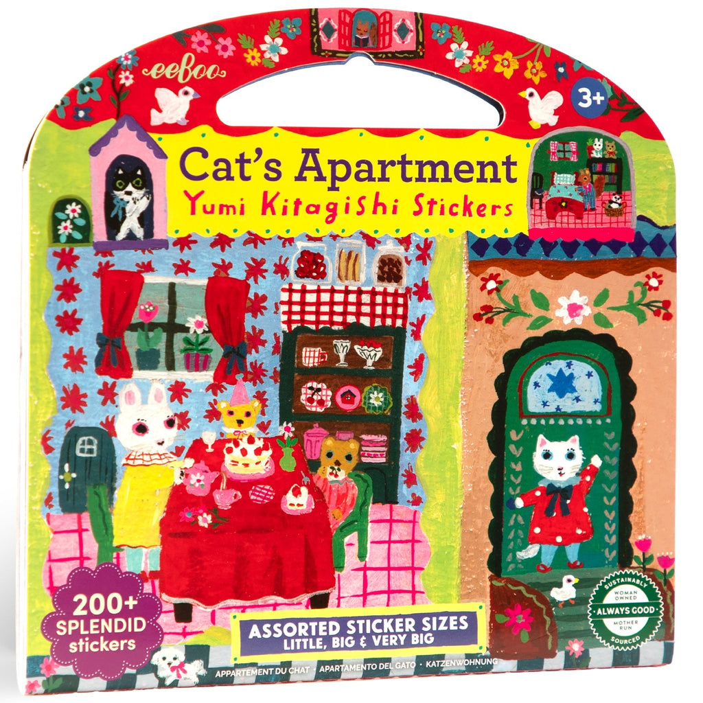 Eeboo Cat's Apartment Sticker Book With Over 200 Stickers By Yumi Kitagishi