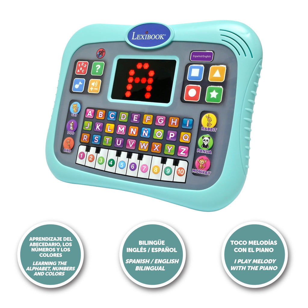 LEXIBOOK ABC Bilingual Talking Educational Tablet - Touch Panel, LED Display, English/Spanish