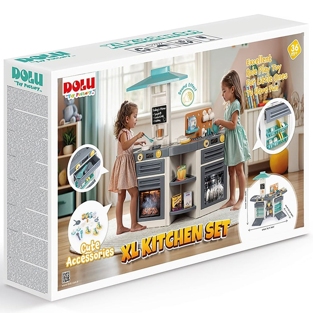 Dolu XL Kitchen Playset - Multicolor 37pc Cooking Center for Kids 3+