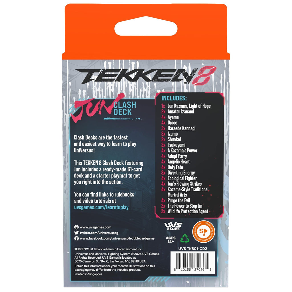Jun Kazama Tekken 8 UniVersus Clash Deck - Complete Card Game Set