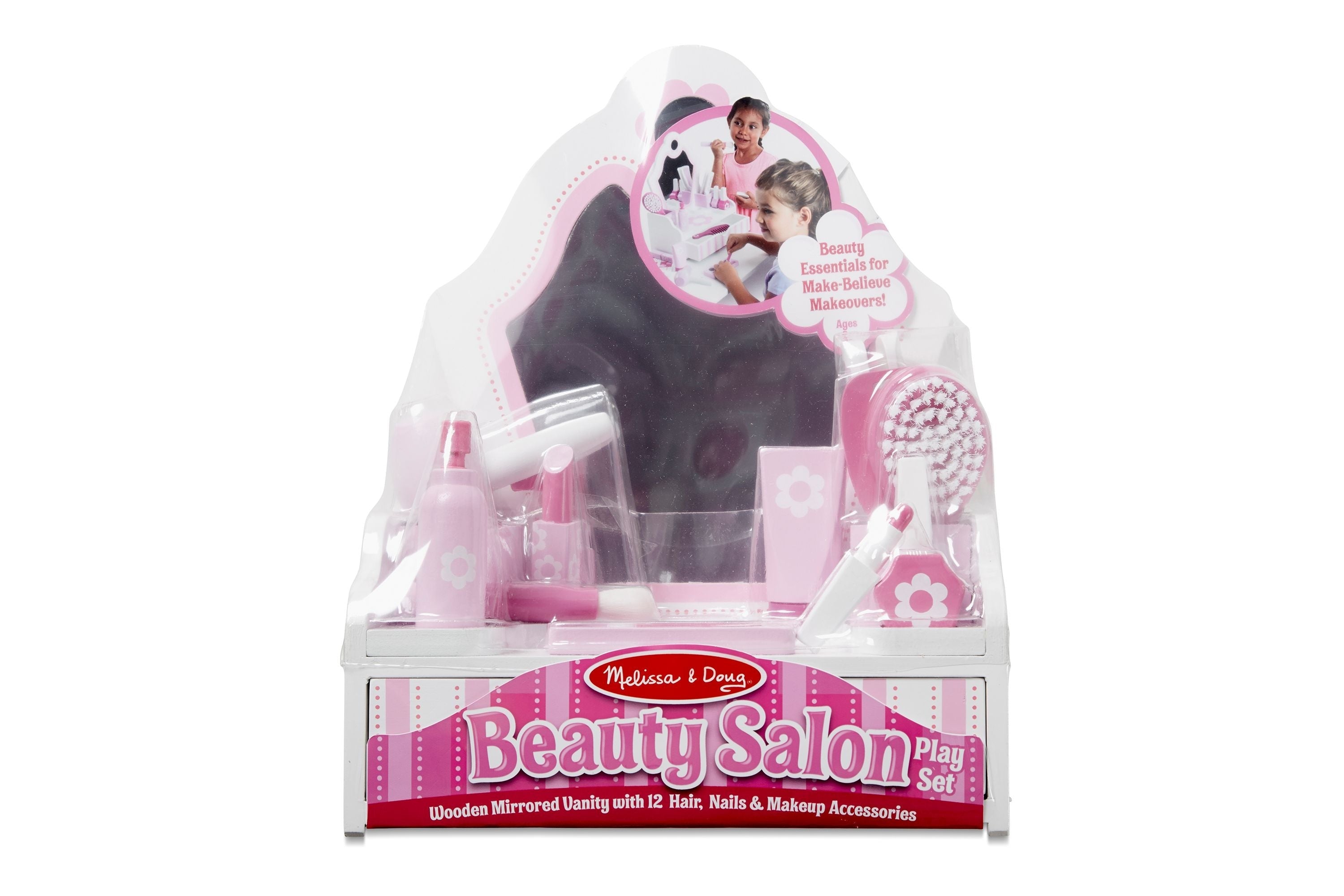 Melissa & Doug Beauty Salon Play Set With Wooden Vanity And Mirror