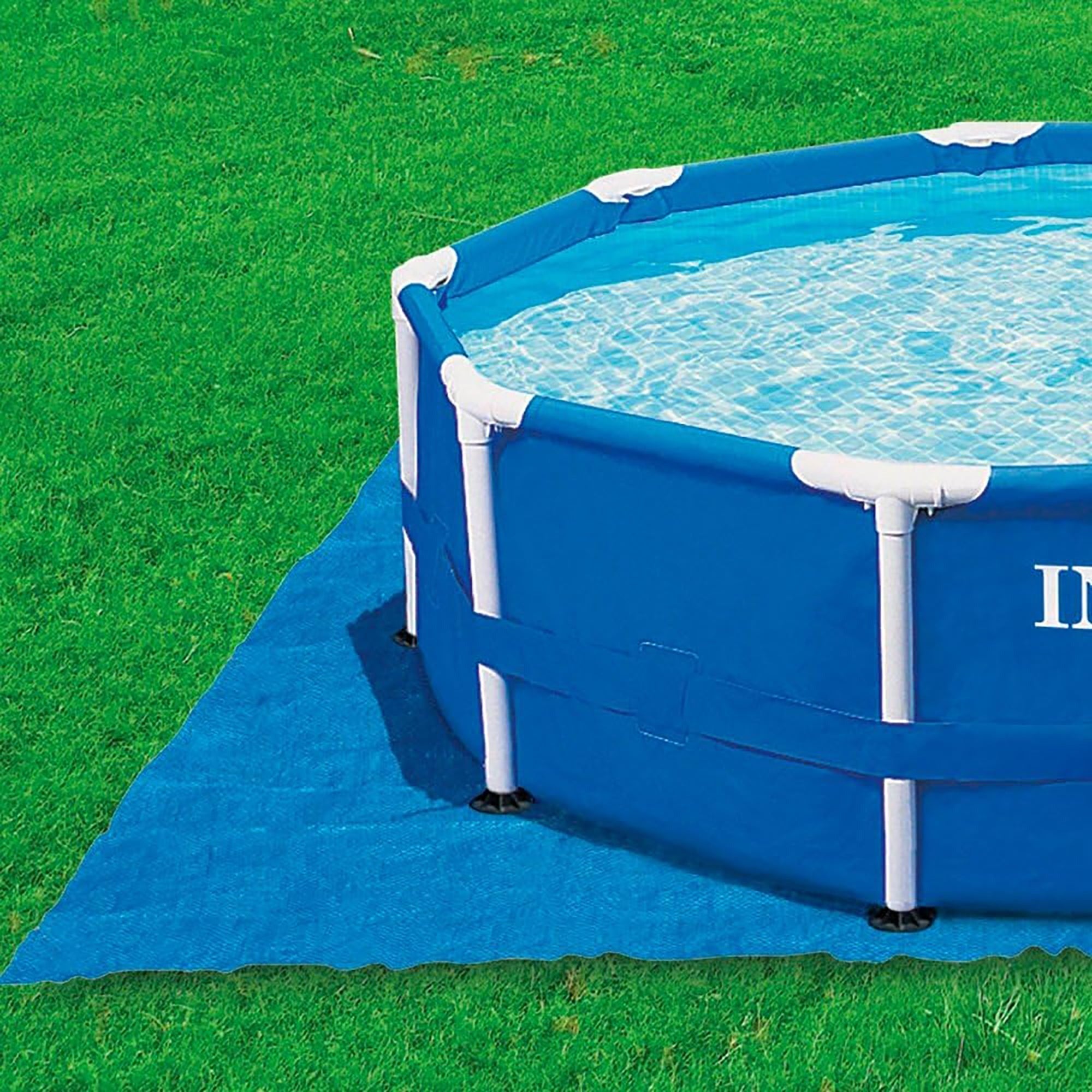 Intex Durable Blue Pool Ground Cloth for 8-15ft Round Above Ground Pools
