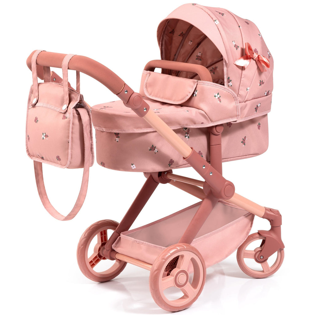 Bayer Design Dolls: Pram Xeo - Coral Pink Floral
