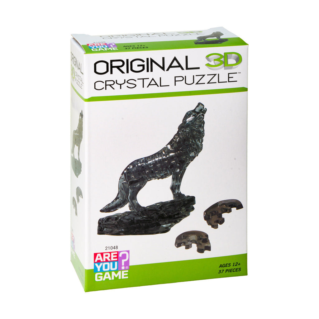 Mystic Black Wolf 3D Crystal Puzzle: 37 Pieces