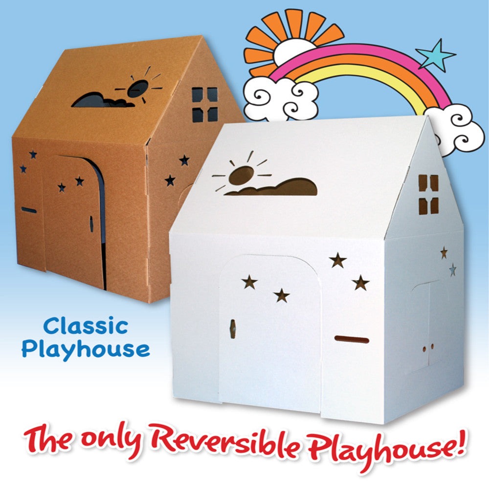 Easy Playhouse Creative Cardboard Fort - Indoor & Outdoor Art Fun