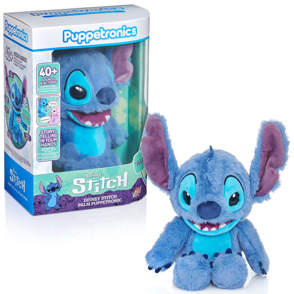 WOW! Stuff Disney Stitch Palm Puppetronic Interactive Plush With 40+ Sounds And Actions