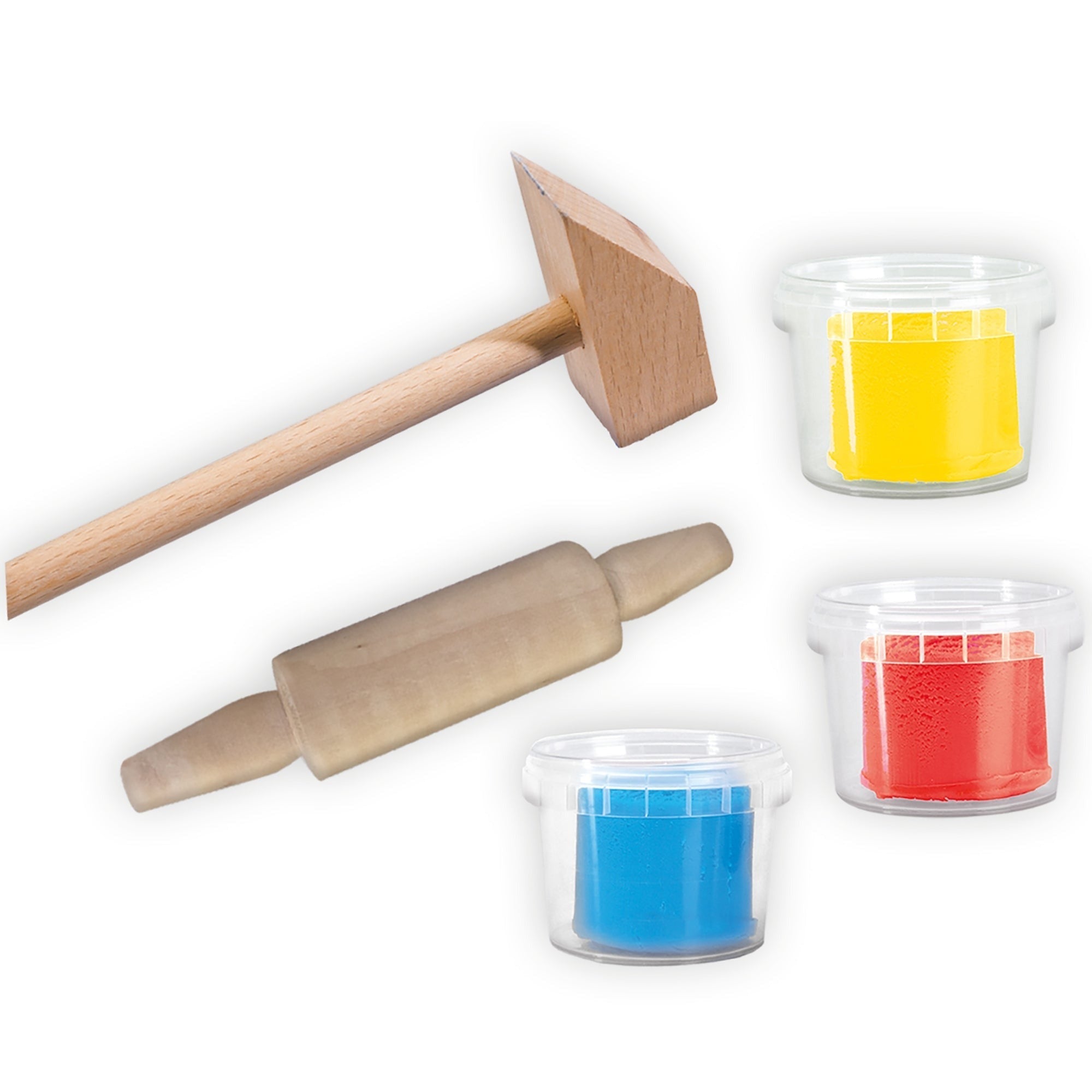 SES Creative My First Dough Set - Red/Blue/Yellow with Wooden Tools