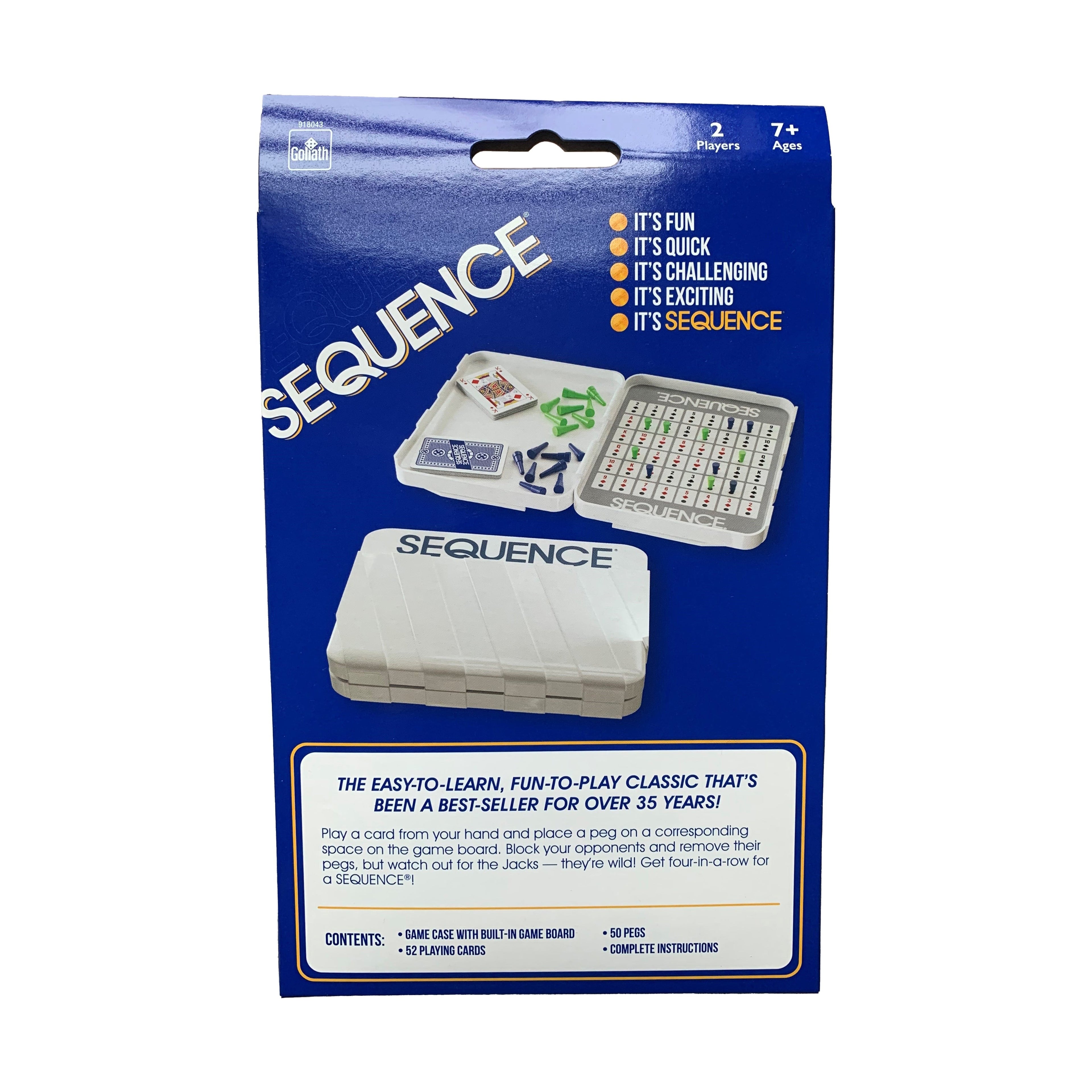 Sequence Travel Edition Strategy Card Game With Pegs And Portable Case