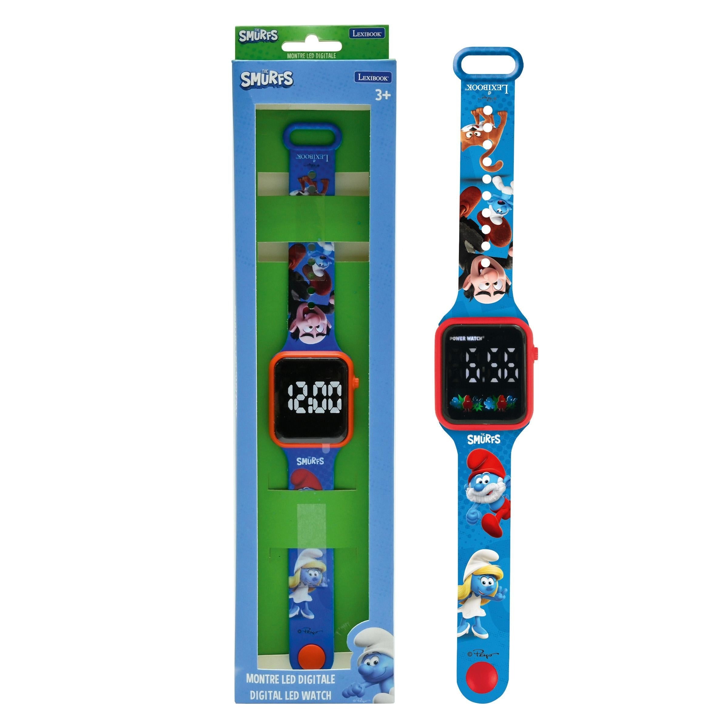 Smurfs Kids' LED Digital Watch - Blue Adjustable Strap
