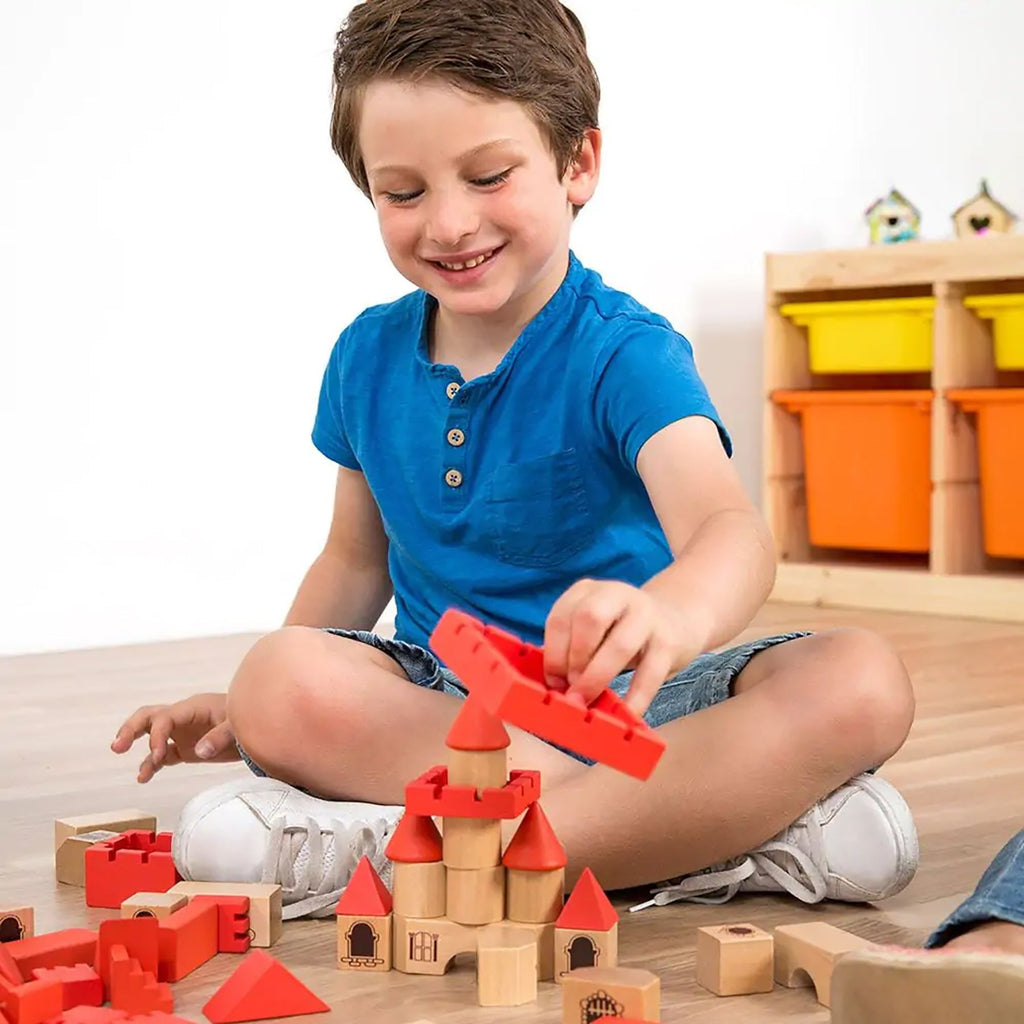 Miniland Eco-Friendly Wooden Stacking Castle Playset