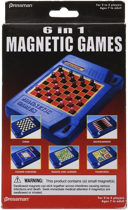 Pressman 6-IN-1 Travel Magnetic Games Set