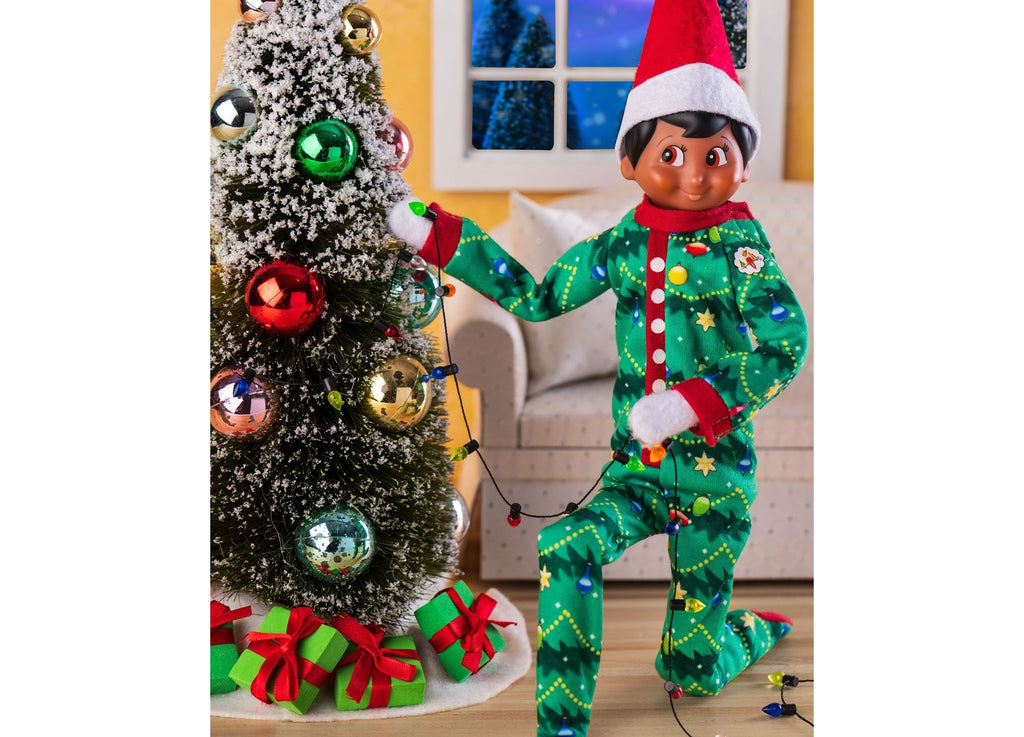 Elf On The Shelf Claus Couture Goodnight Sleep Bright Christmas Tree Onesie Pajamas