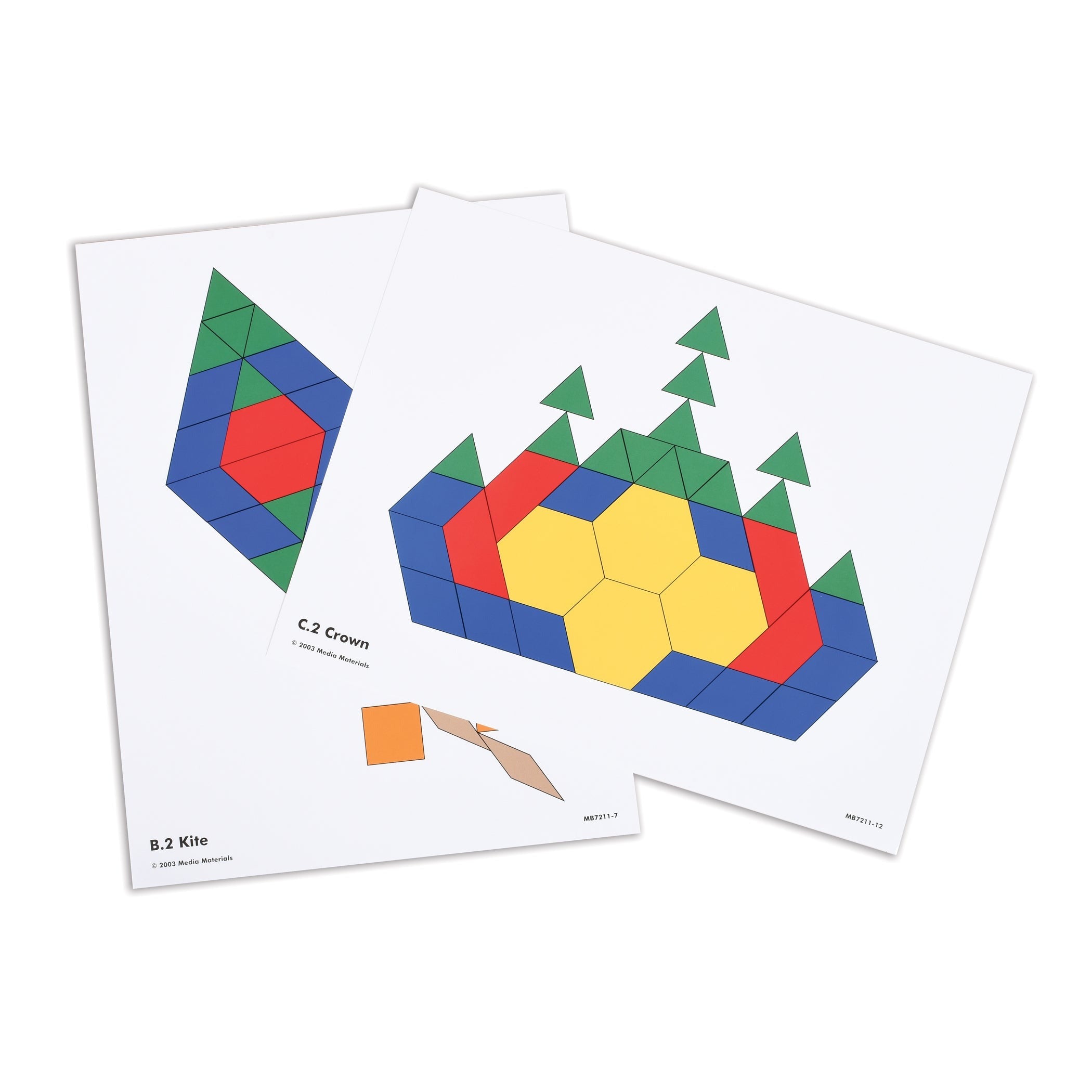Learning Advantage Fun Geometry Pattern Block Activity Cards - Set of 60