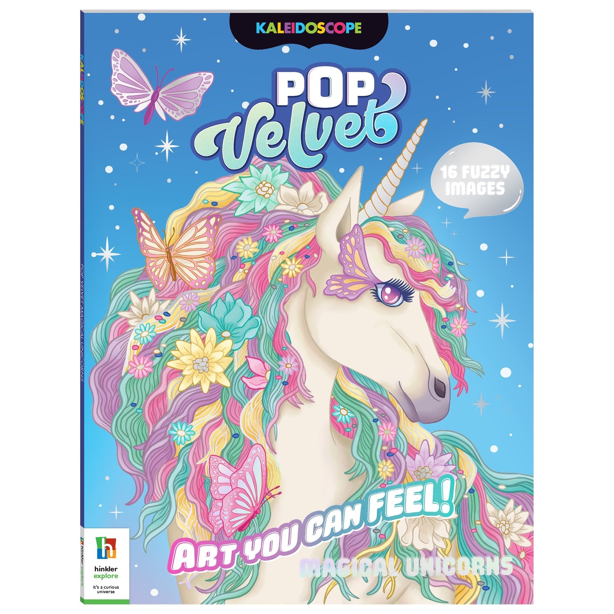 Kaleidoscope Pop Velvet Coloring Book - Magical Unicorns 32-Page
