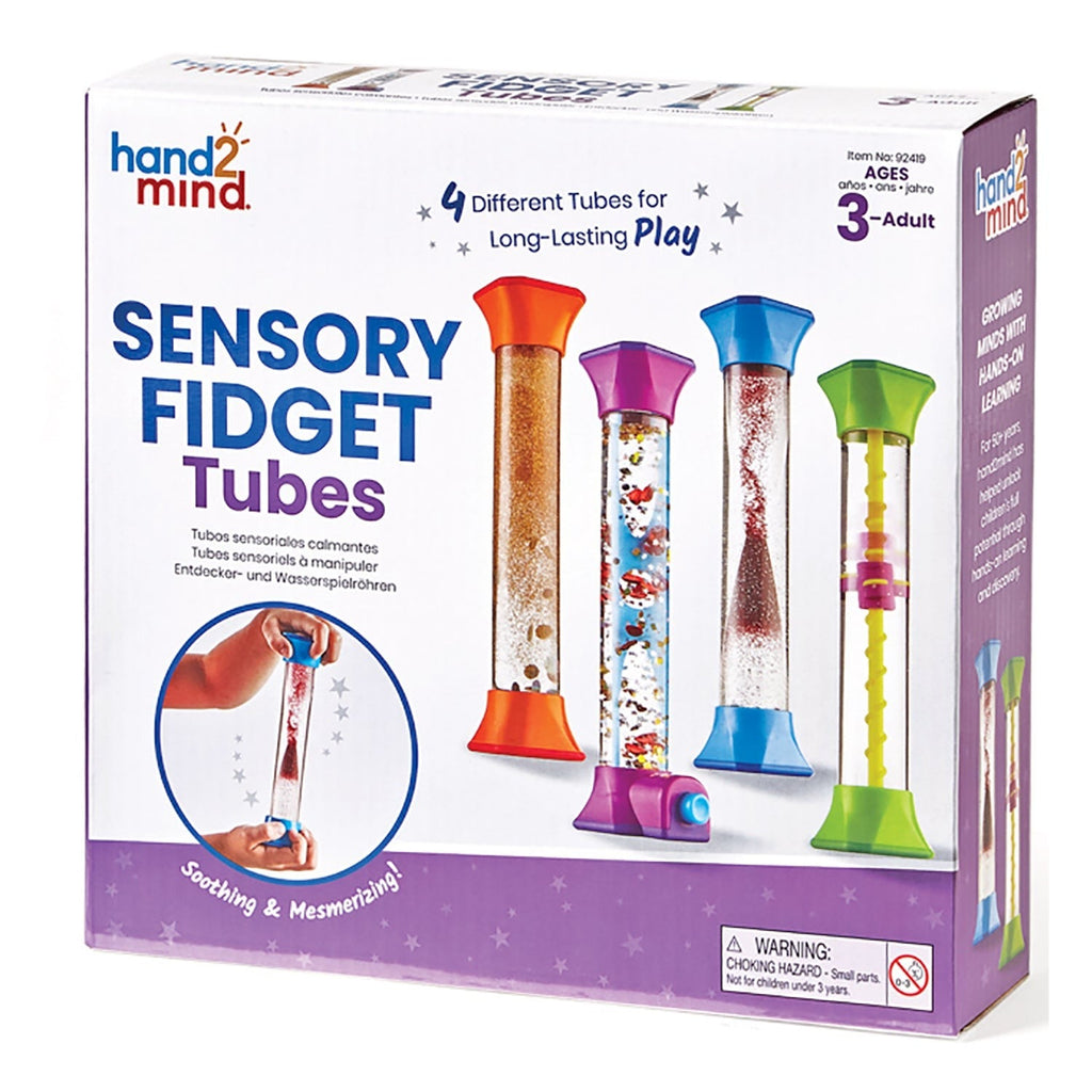 Hand2Mind Sensory Fidget Tubes - Calming and Engaging Set of 4