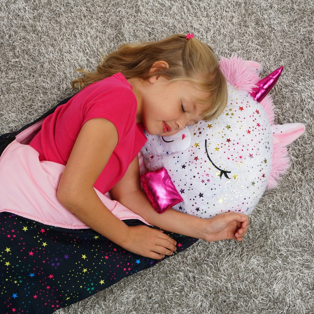 Happy Nappers Shimmer Unicorn Large 66 inch Pillow & Sleepy Sack - Kids 7+