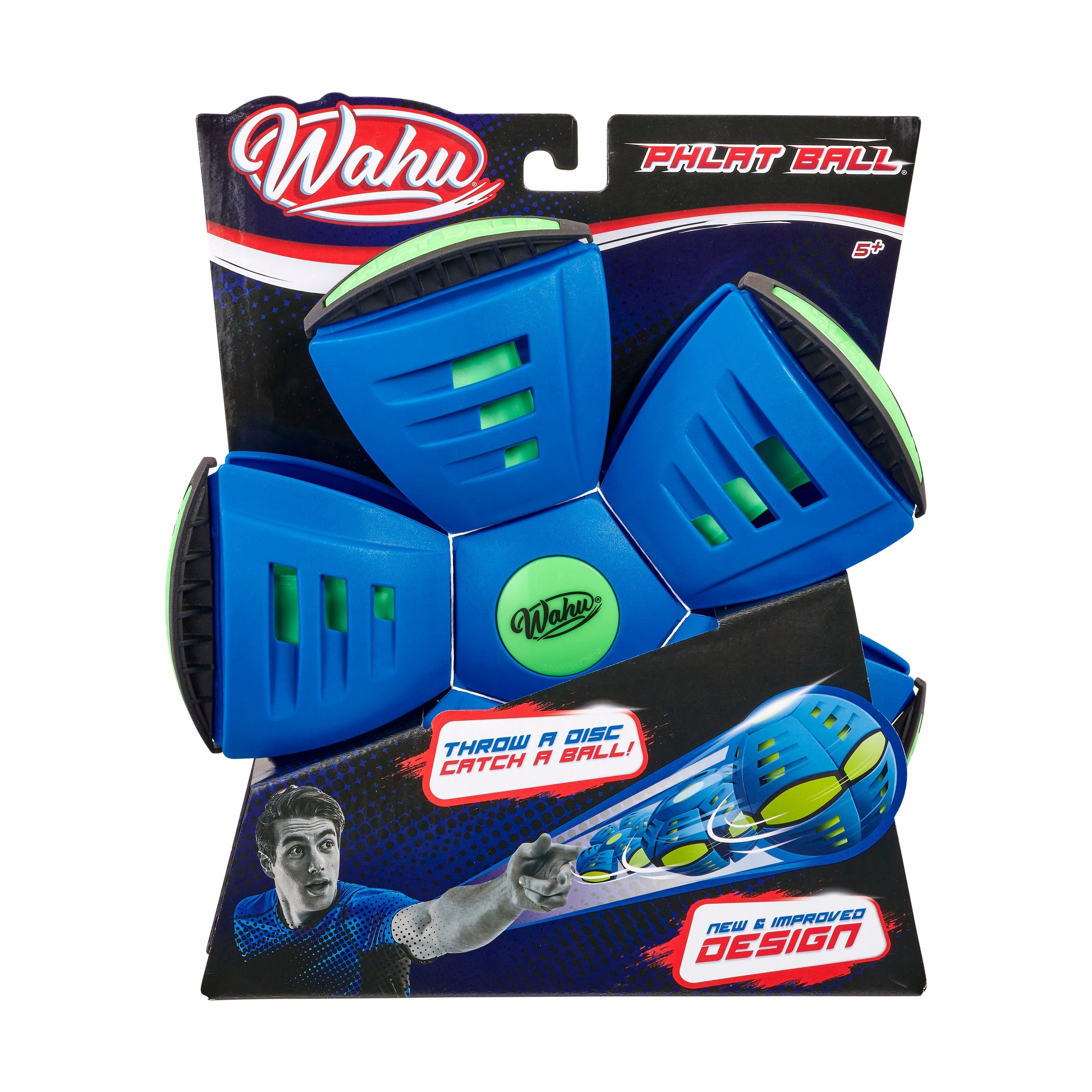 Wahu Phlat Ball Classic - Transforming Disc-to-Ball Toy, Blue