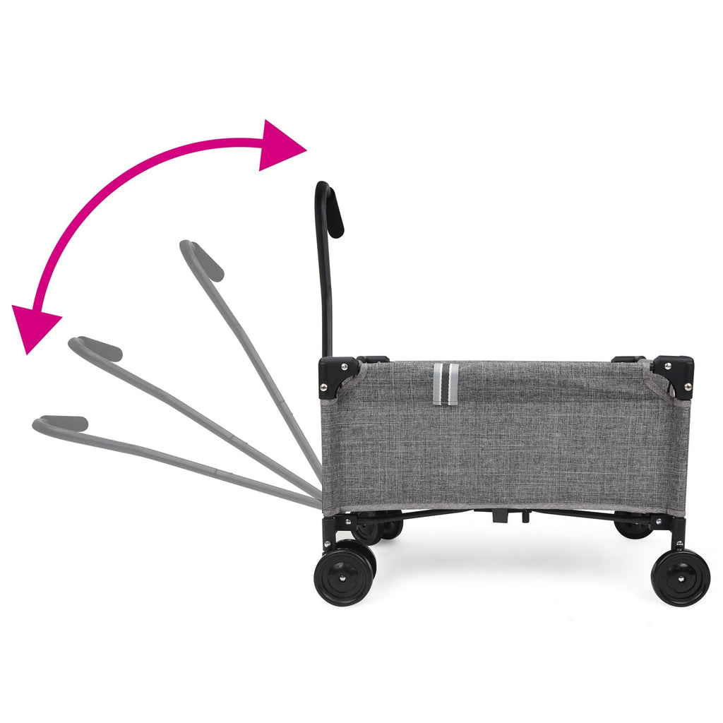 509 Crew Little Wagon Folding Pull-Along Doll Cart - Melange Grey