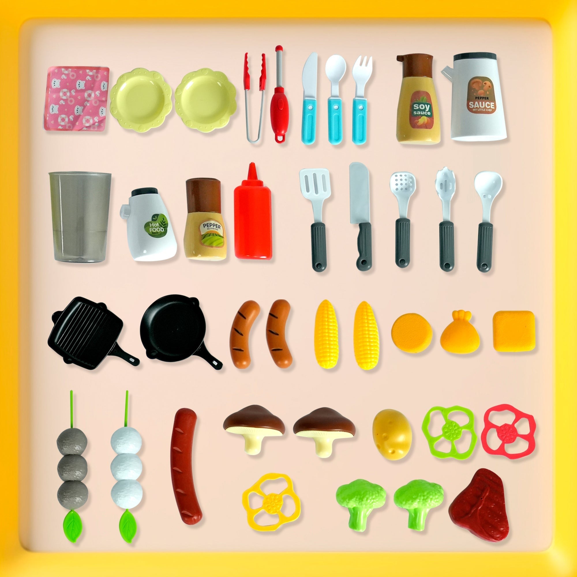 Easy Playhouse BBQ Grill Toy Playset - Realistic Effects