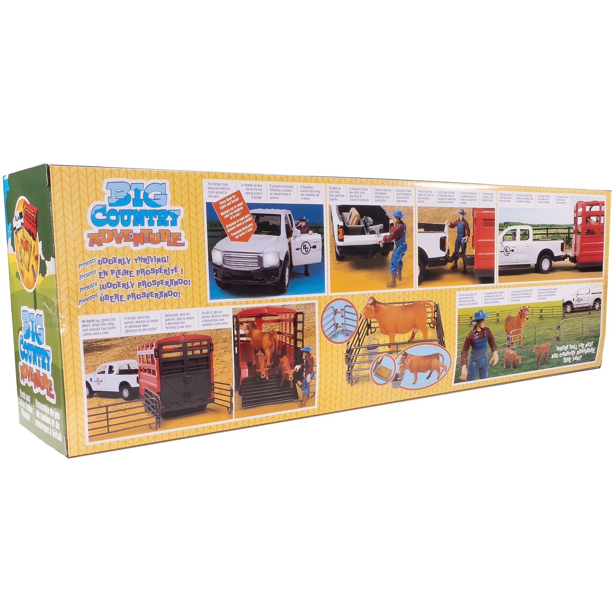 Big Country Toys Truck & Cattle Trailer 18-Piece Playset With Lights And Sounds