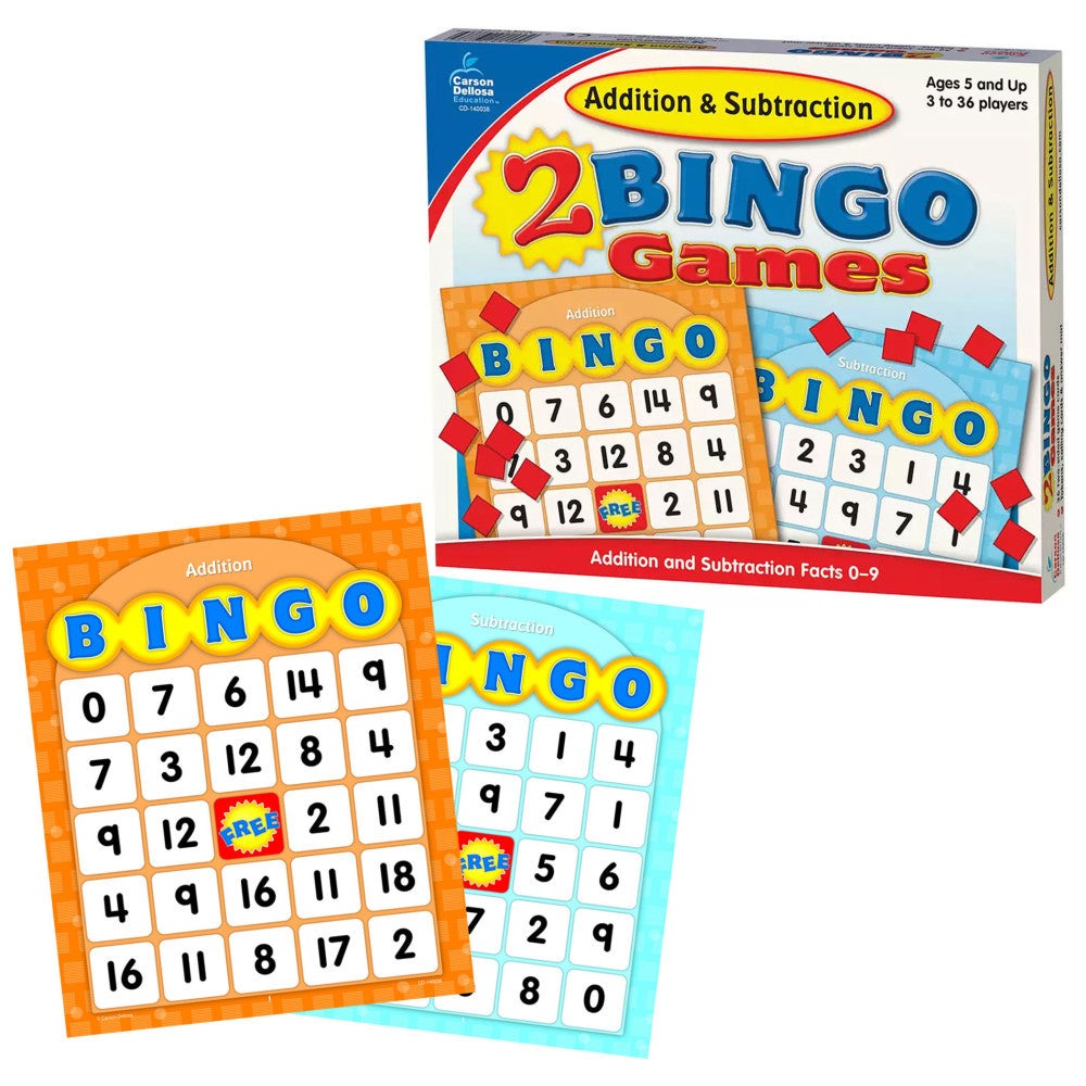 Carson Dellosa Bingo for Kids - Addition & Subtraction Game - Grades K-2