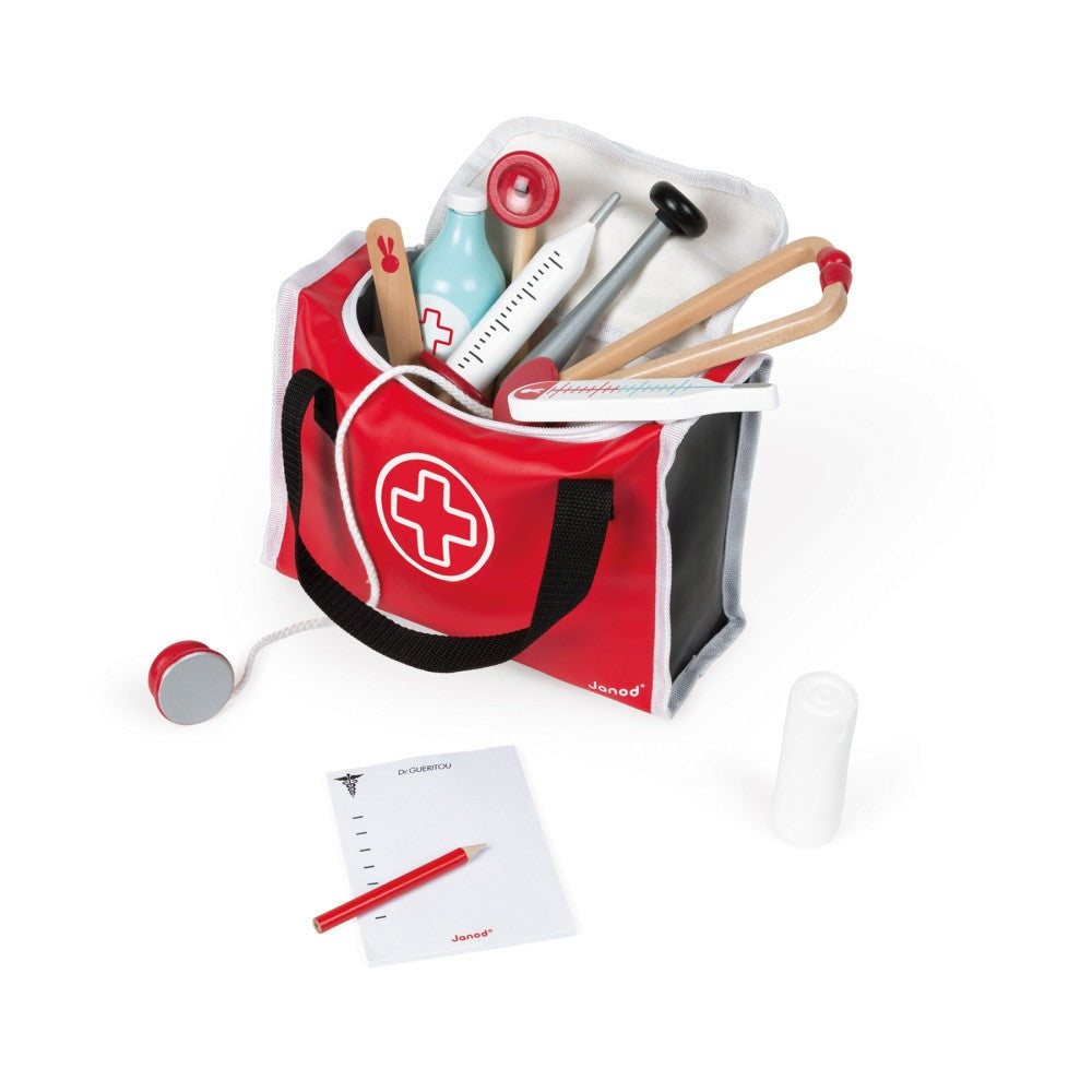 Janod 10-Piece Wooden Doctor's Suitcase Playset