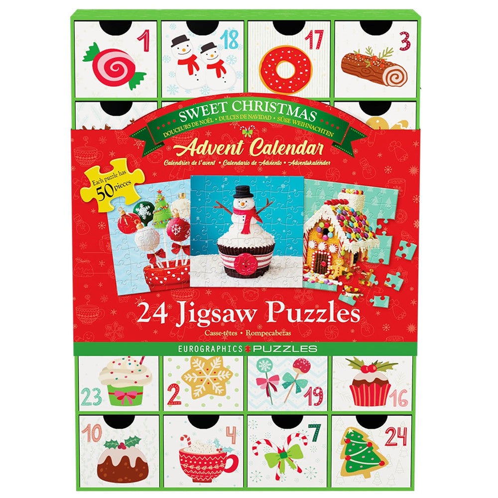 Eurographics Sweet Christmas 24-Pack Jigsaw Puzzle Advent Calendar – 1200 pc