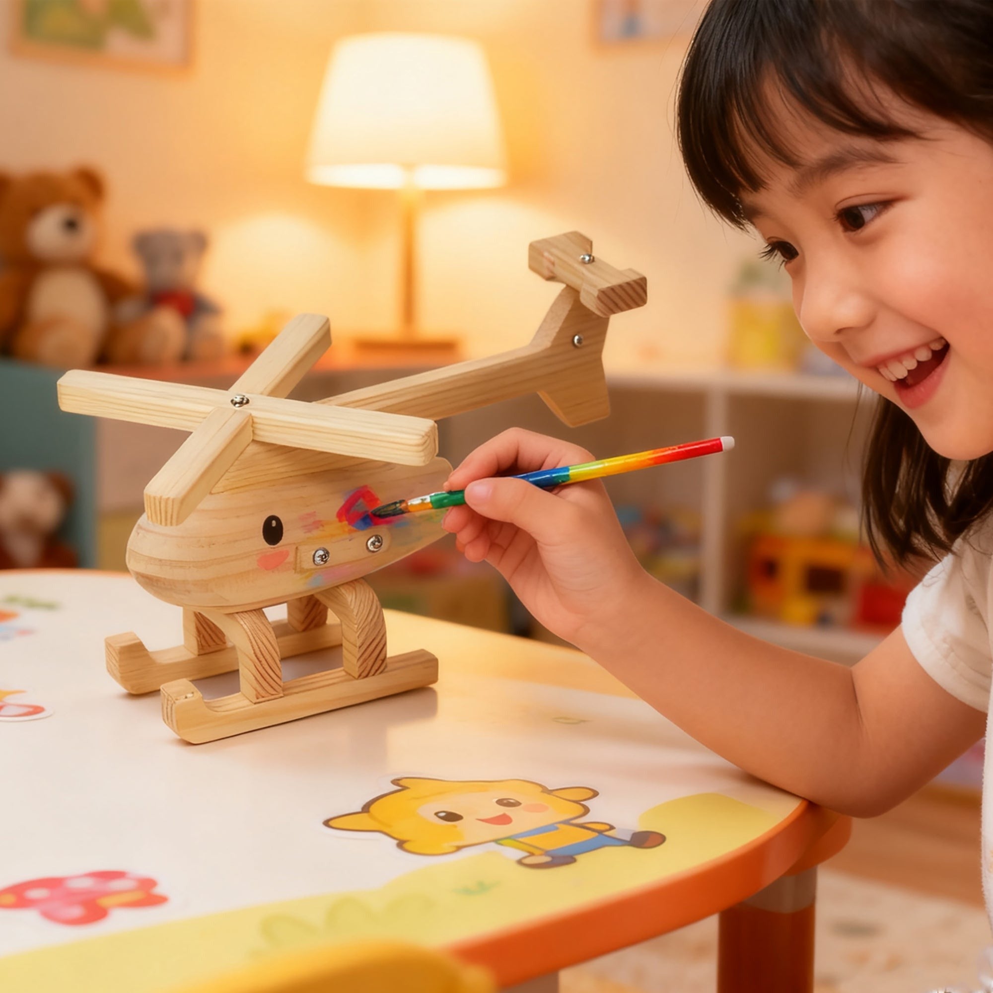Easy Playhouse 3-Piece Wood Building And Painting Craft Kit