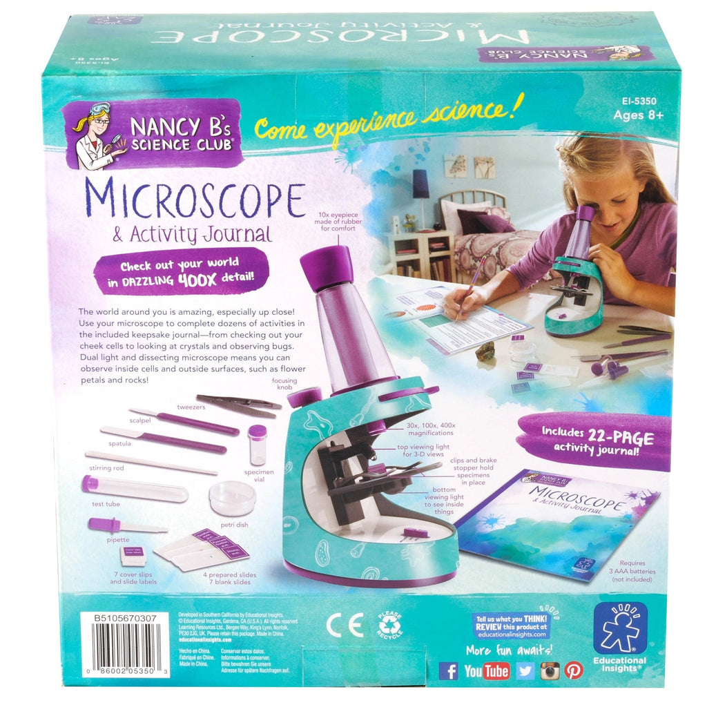 Educational Insights Nancy B's Science Club Microscope & Activity Journal Kit
