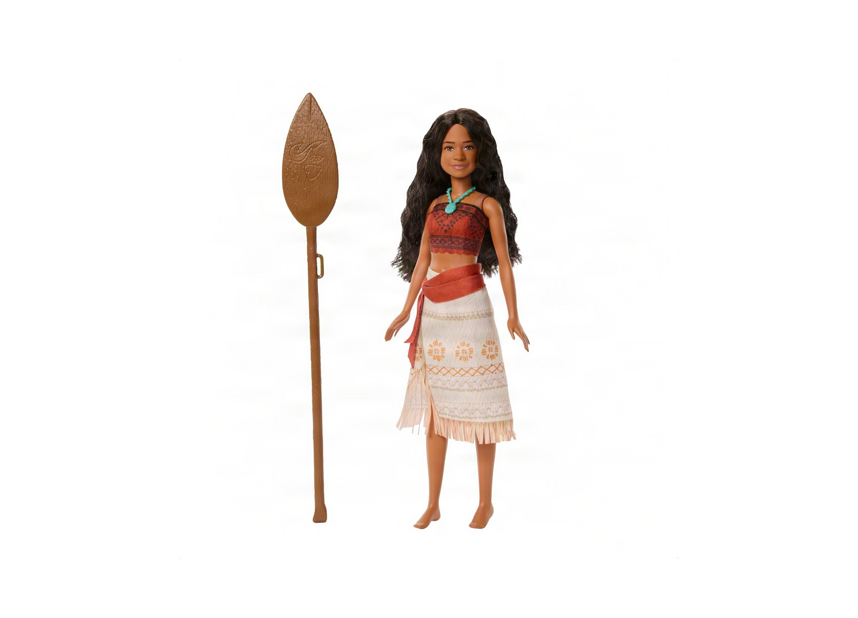 Disney Princess Moana Singing Fashion Doll With Oar And Heart Of Te Fiti Necklace