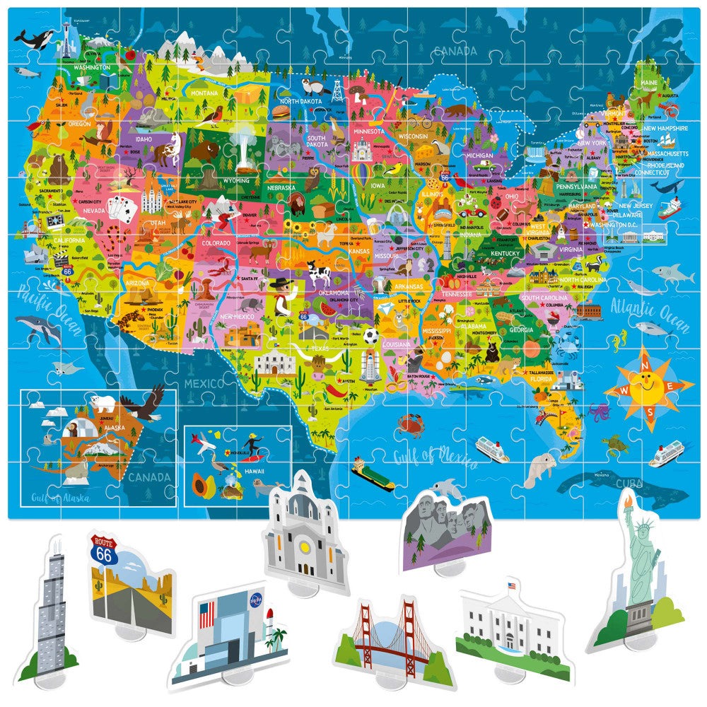 Headu Discover the USA Puzzle - 108 pc